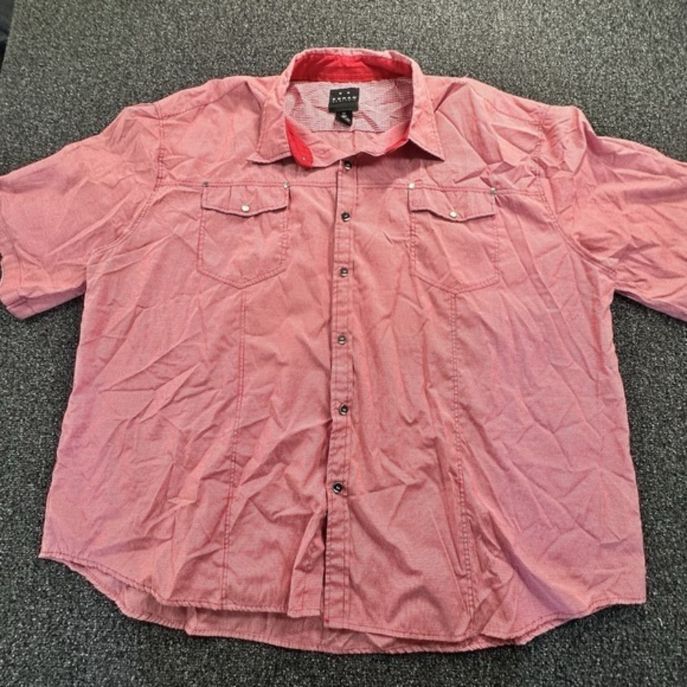 Koman Men's 5X Red And White Gingham Short Sleeve Snap Front Western Shirt